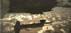 Astra Mk-II missile mounted on an LCA Tejas wing.