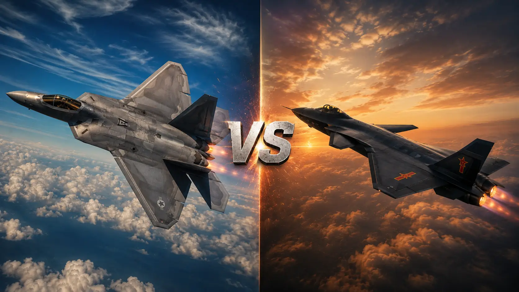 F-22 Raptor vs Chengdu J-20 stealth fighter comparison 2026