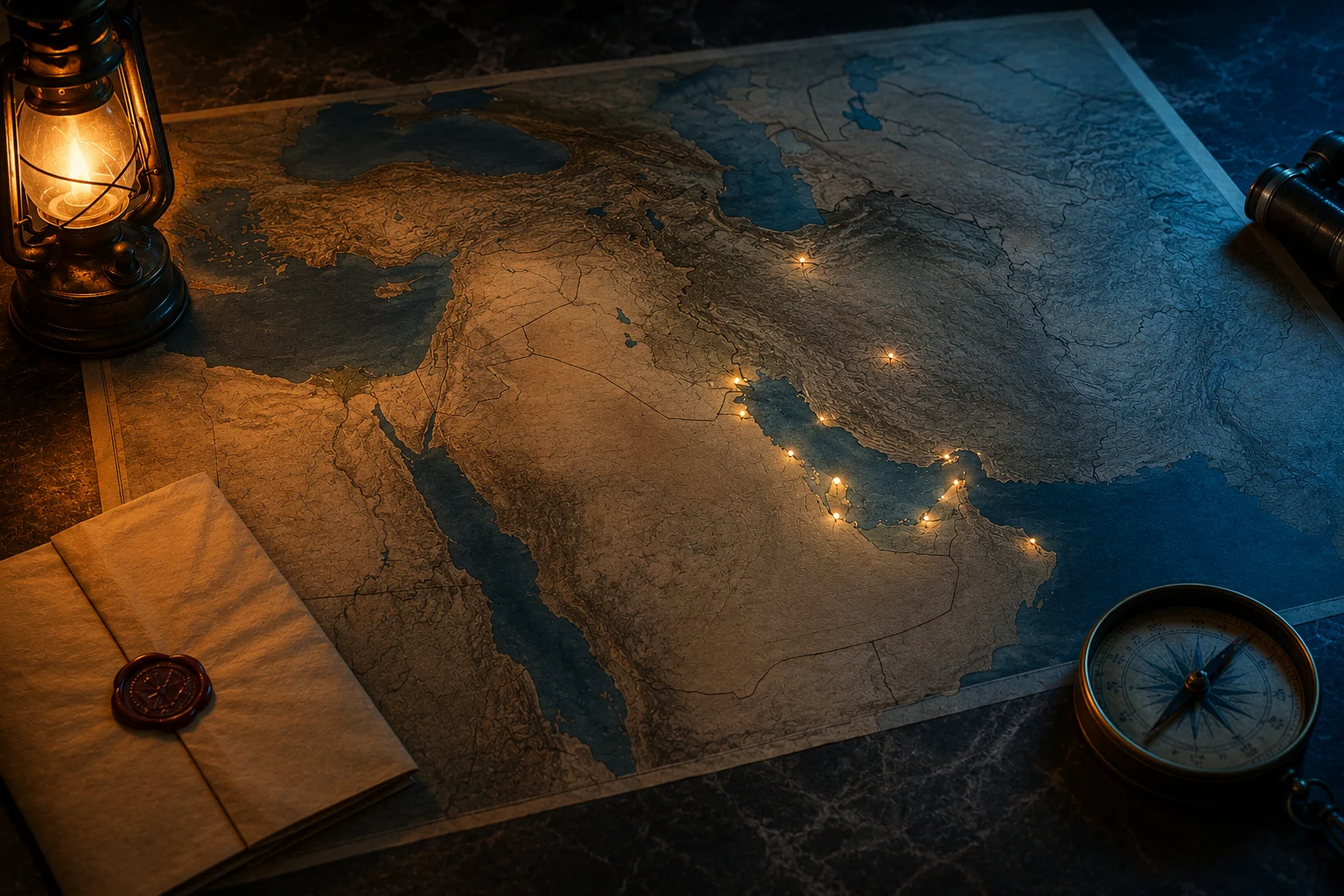 Gulf countries and Iran rivalry map showing regional tensions